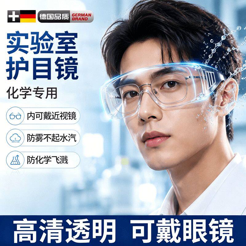 实验室护目镜专用化学可戴眼镜防飞溅危化品化工厂耐酸碱安全防护