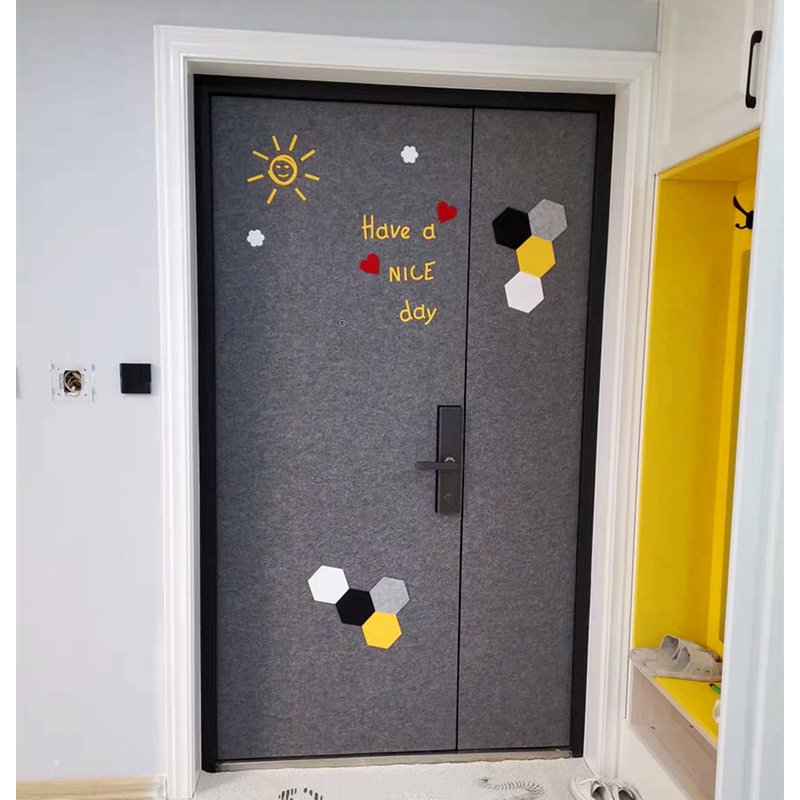 定制防盗门贴膜毛毡门贴纸背胶自粘加厚门贴防盗入户旧木门翻新改