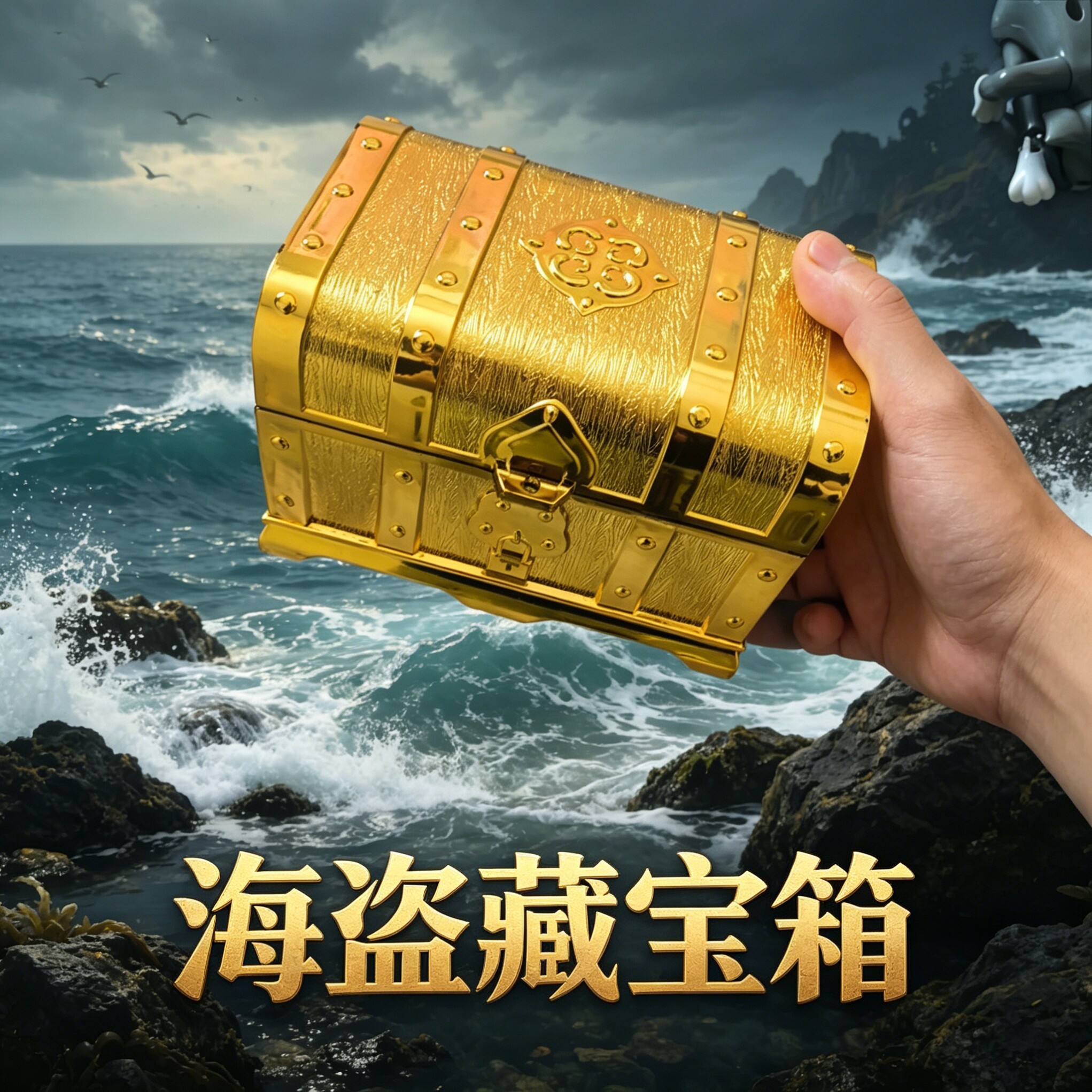 宝藏箱财宝大宝箱场景收藏仿古金币仿真金色钻石小箱子百宝箱