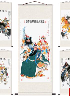 物画茶圣陆羽五虎上将三国人物卷轴画茶楼古典装饰壁V画卷轴挂画