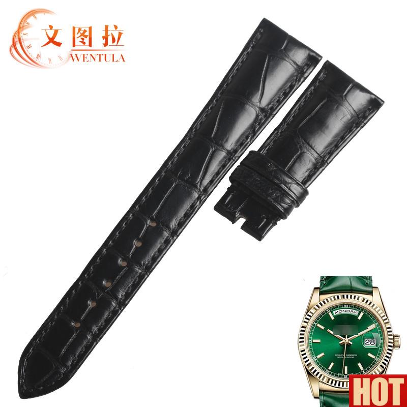 图拉美洲鳄鱼皮 代用劳力S士星期日历型118138专用手表带皮表带