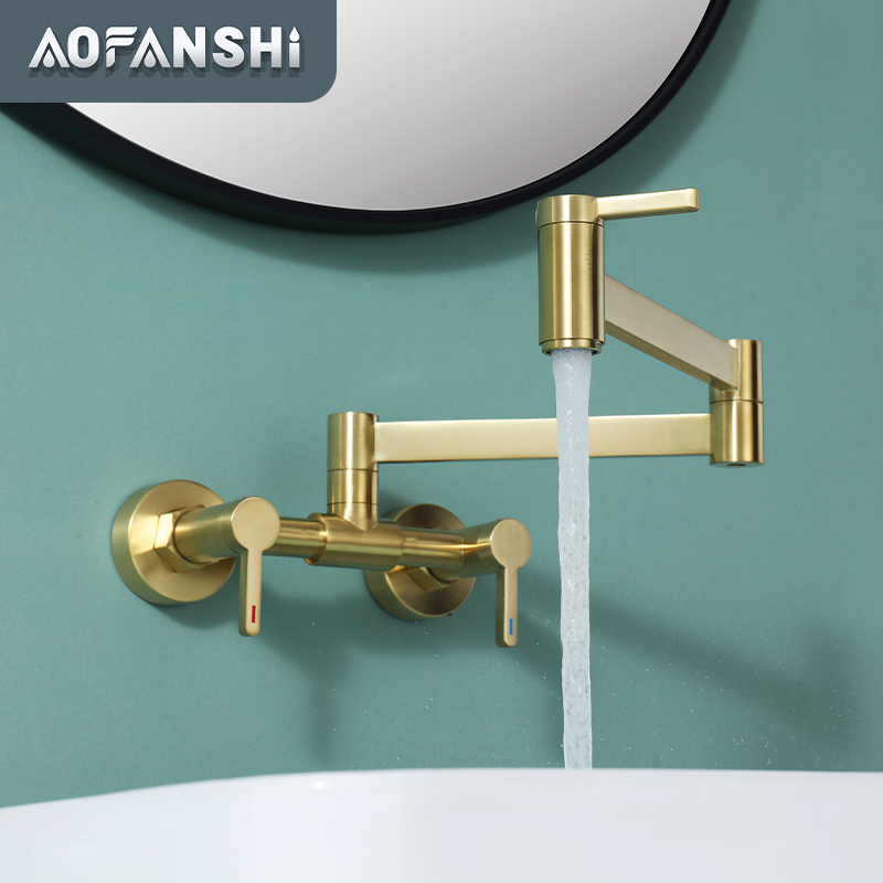 冷热双控旋转折叠厨房阳台水龙头