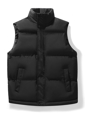 libetter25AW冬季高品质抖音直播立领棉马甲纯色宽松休闲外套潮