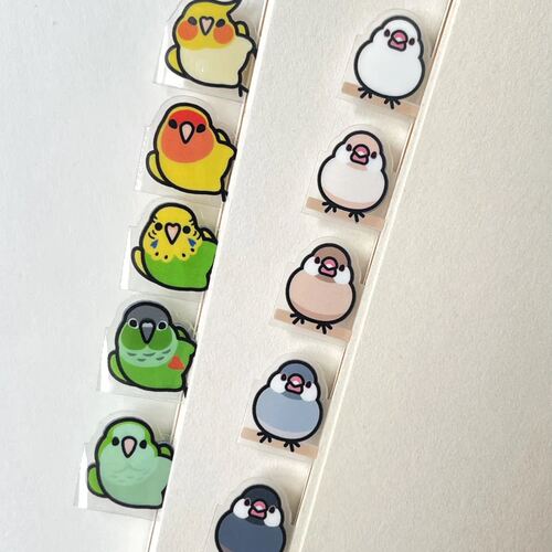 可爱鹦鹉索引贴高颜值小鸟手账