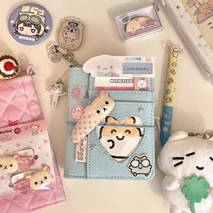 可爱自嘲熊m5牛仔手账本高颜值活页笔记本口袋便携日记事本日记本