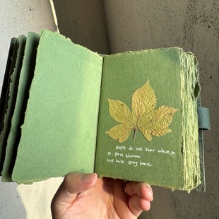 复古森系抹茶绿手账本东巴手工纸植物草纸diy拼贴诗送闺蜜礼物
