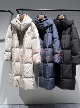 现货LESS商场同款 2025冬新款连帽保暖 长款鹅绒羽绒服2PAC17760