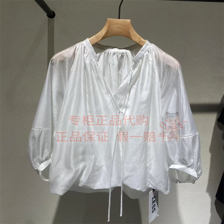 现货 LESS女装2025夏季 时尚百搭 2P6212180中袖时尚衬衫上衣1595