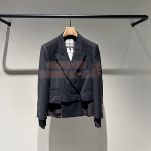 LESS女装国内正品代购 2025秋季垫肩翻领长袖西服2P9717930短外套