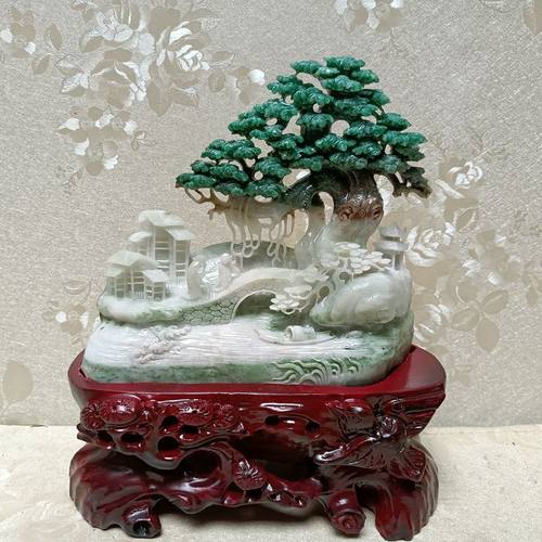 纯手工天然独山玉中式摆件