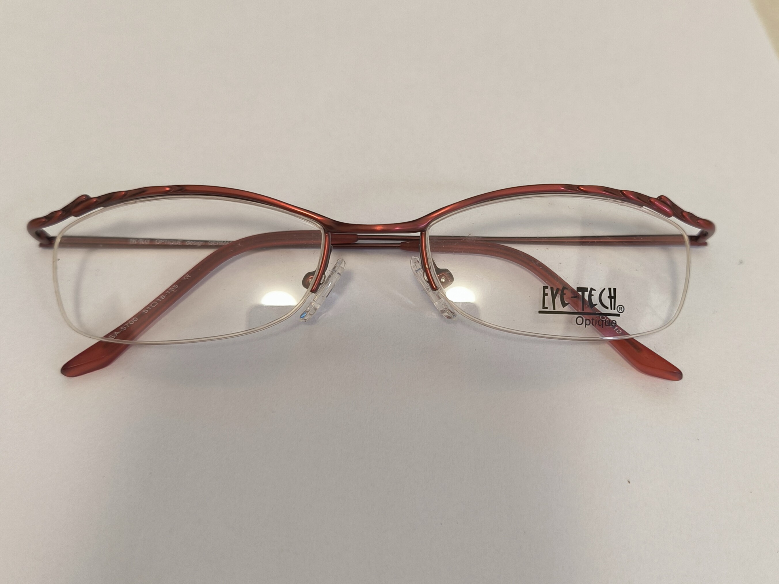 外贸原单半框眼镜架女士近视眼镜框时尚个性潮流眼镜红色眉线框