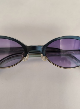 外贸原单浅色太阳镜椭圆形女士墨镜时尚个性蓝色框紫色树脂镜片