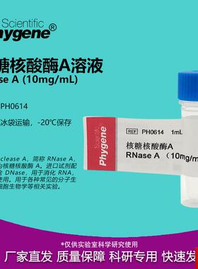 糖核酸酶A溶液 1mL RNase A 10mg/mL 实验试q剂 PH0614 PHYGENE