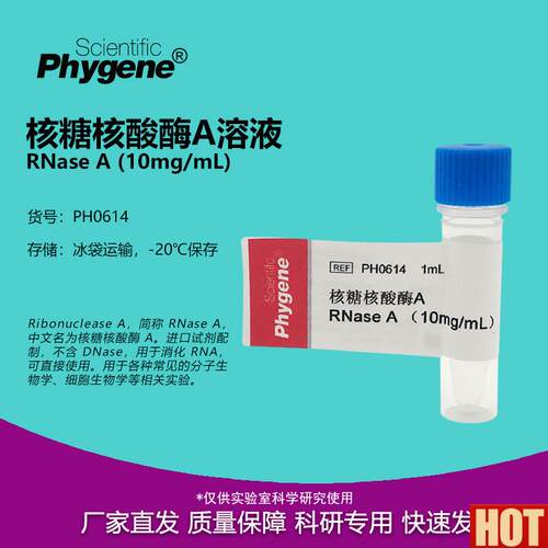 糖核酸酶A溶液 1mL RNase A 10mg/mL 实验试q剂 PH0614 PHYGENE