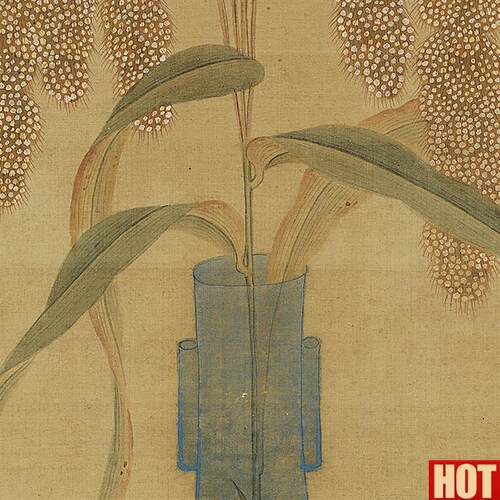 代花鸟装d饰画台北故宫藏真迹复制品30x38cm 明清古典风格国画 哑