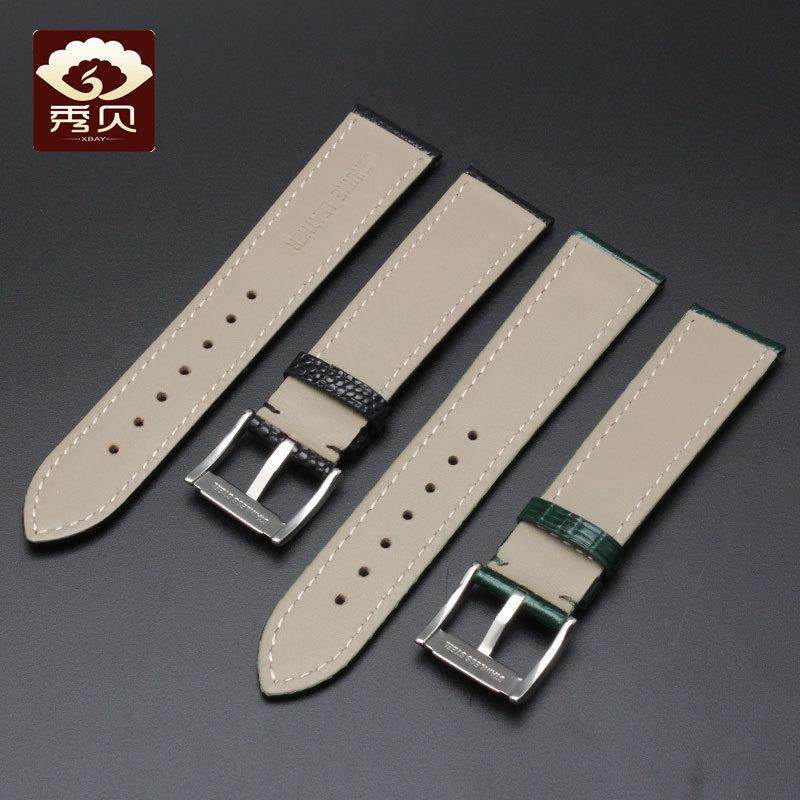 男女真皮表d带蜥蜴皮皮带适配劳力士黑绿水鬼浪琴摩凡陀手表带