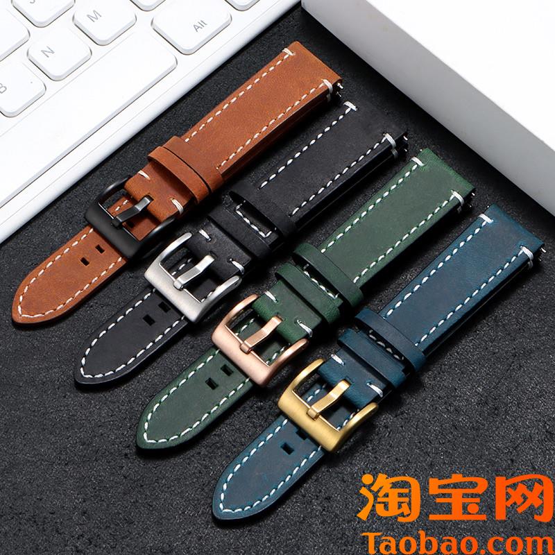 适配Timex天美时男真皮手表t带T49905T49963卡通复古史努比表带20