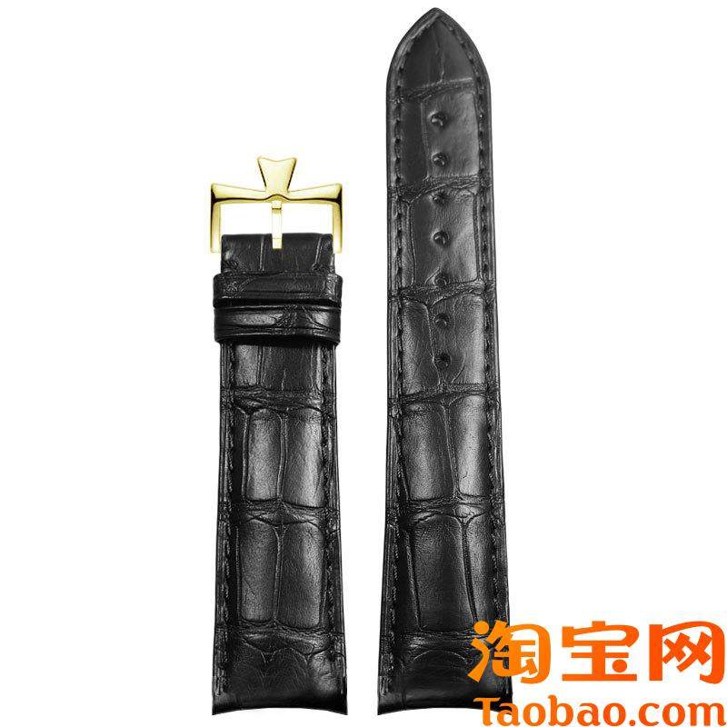 美洲鳄鱼皮表带弧口真皮带适用江诗丹顿VC传承8I5180/81180/4010