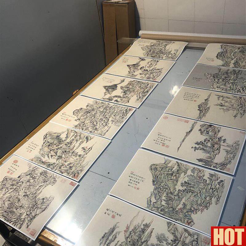 代王原祁彷古山L水12开高清国画复制微喷装饰画