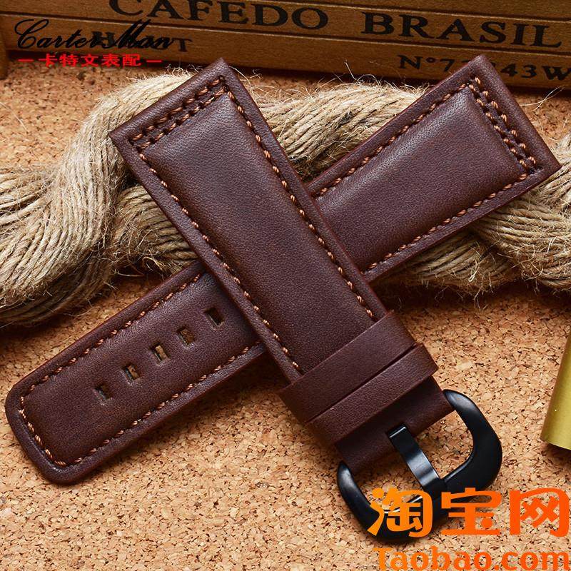 适配7个星期五真皮手表带P1B/01/P2B/02系列男28mm黑棕Z大表盘配