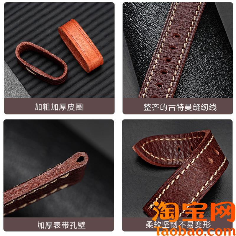双面牛皮手表带真k皮蝴蝶扣男女适用欧米茄天梭美度浪琴万国宝珀