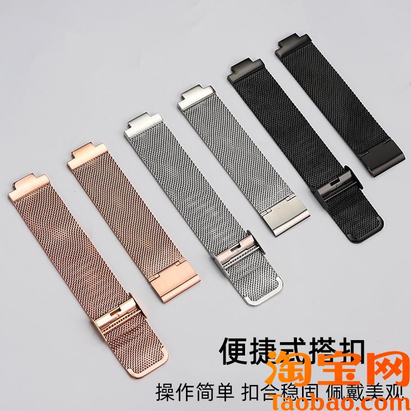 适用AIGdO爱国者V2凸口钢带男女不锈钢米兰尼斯透气网带快拆手表