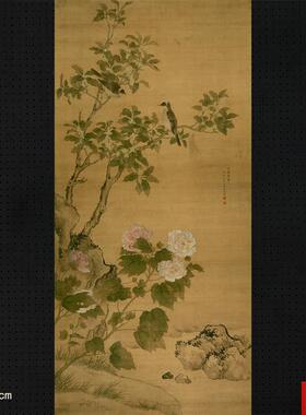 马荃白头荣贵P图绢布画艺术微喷复制画仿古画花鸟工笔画稿