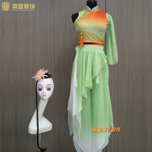 心尖尖舞蹈e服装胶州秧歌演出服原版剧目国风飘逸舞服歌伴舞衣服