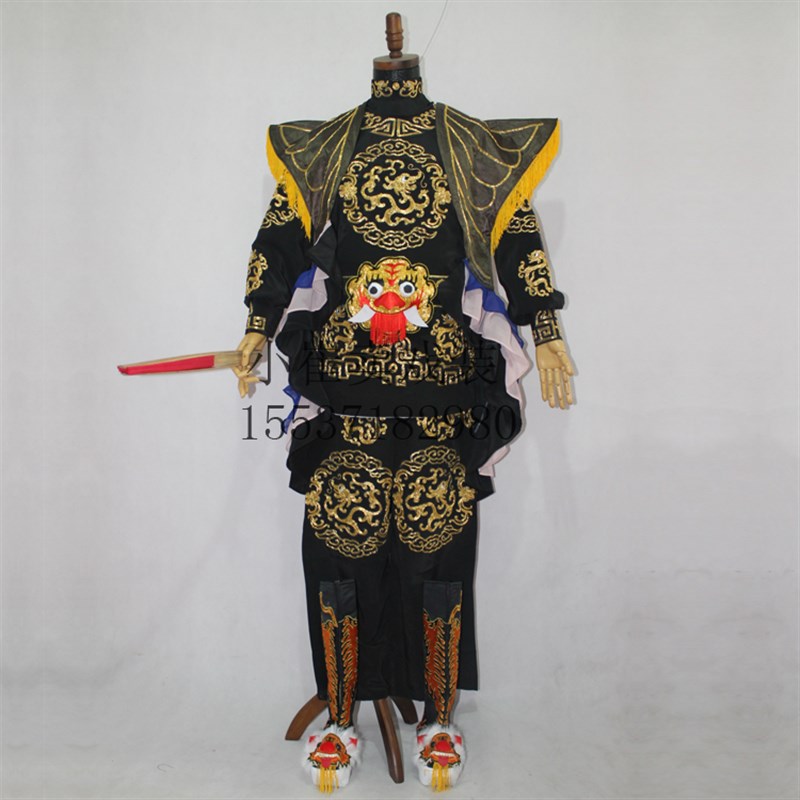 变脸服装变脸道具川剧p变脸 马甲 小龙帽尾飘带 变脸服装全套