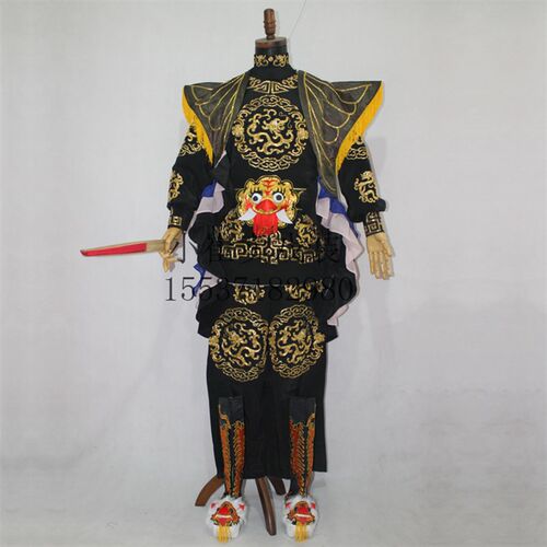 变脸服装变脸道具川剧p变脸 马甲 小龙帽尾飘带 变脸服装全套