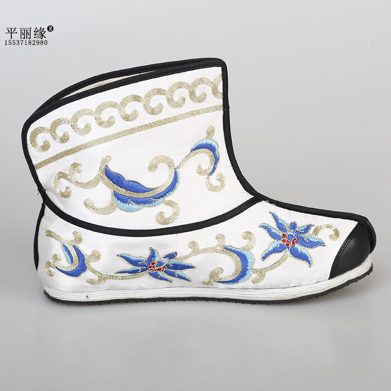 戏曲武生花快靴京剧薄底靴绣花彩快三岔口花脸鞋武旦彩Y快跑靴打