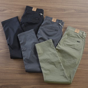 夏天裤子薄款男士2024新款冰丝夏季黑色绿色灰色直筒休闲裤男款