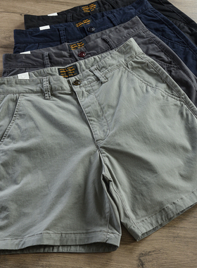 美式短裤男2024新款夏季纯棉黑色灰色三分3分四分4分短裤男爆款潮