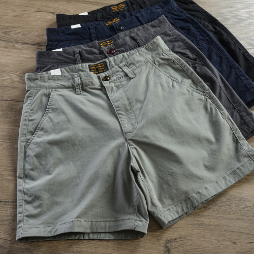 美式短裤男2024新款夏季纯棉黑色灰色三分3分四分4分短裤男爆款潮