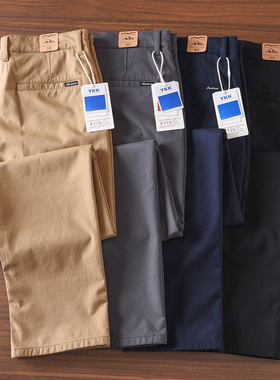 8216H#春秋季新款微弹棉复古男士休闲裤日常百搭宽松直筒长裤子男