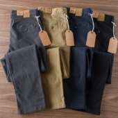 裤 秋冬微弹纯棉重磅复古休闲裤 工装 日常百搭小直筒长裤 男2024新款