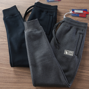 休闲秋冬季 男休闲长裤 加绒加厚修身 保暖运动束脚卫裤 小脚裤 美式