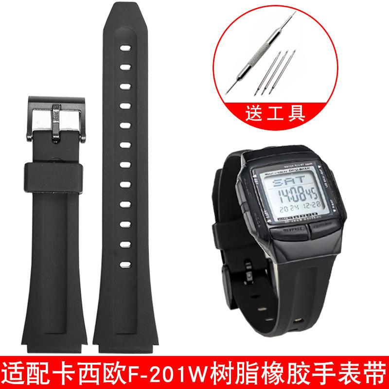 硅胶手表带适配卡西i欧F-201WF-201WADB-36WS-300树脂橡胶表链