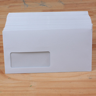 自粘口开窗信封白色西式空白5号空白无字覆膜4-10厘米盖加胶自粘