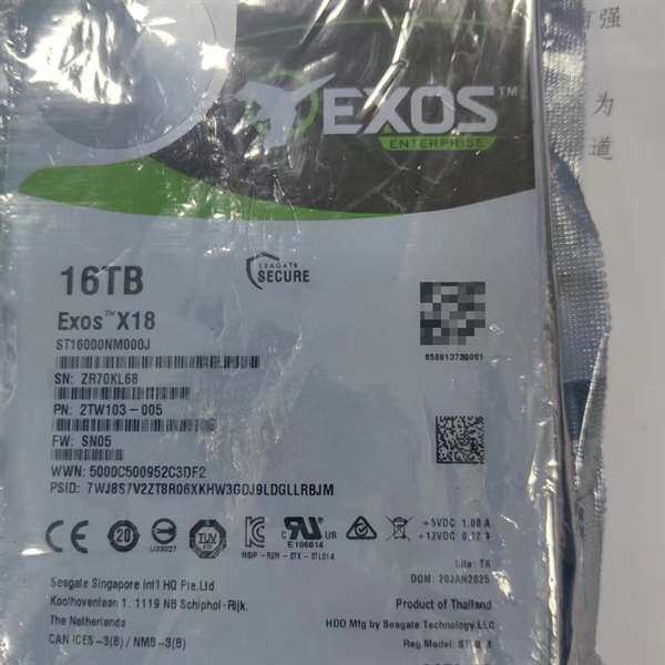 询价购-出希捷 Exos X18 16TB企业级硬盘，型号ST1