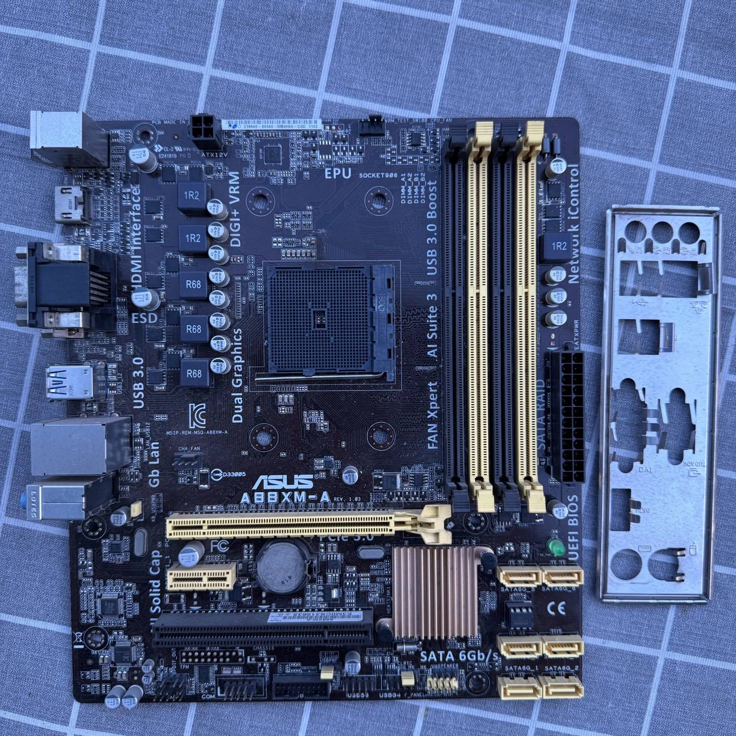 询价购-华硕A88XM-A主板DDR3代FM2+黑插槽，拆机