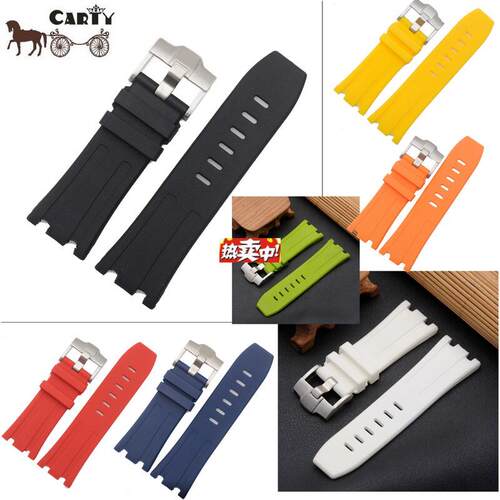 热销carty矽胶表带代用AP表带凹凸口2y8mm红黄蓝绿白胶带