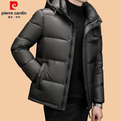 皮尔卡丹高档男士冬新款中年短款羽绒服商务休闲加厚保暖连帽外套