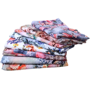 新品高档数码印花布人造棉布料棉绸布料夏季连衣裙服装绵绸面料