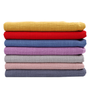 竹节棉麻布料素色文艺轻薄棉麻服装面料竹节棉肌理中国风褶皱面料