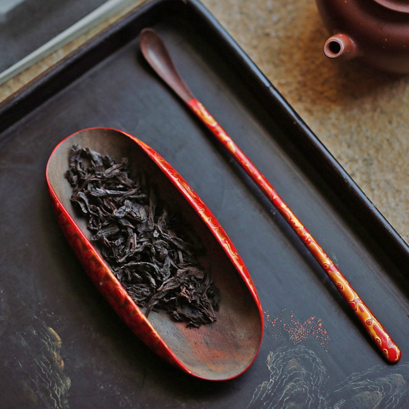 红木高档茶则茶荷大红酸枝手工茶拔实木茶勺便捷功夫茶具配件茶铲
