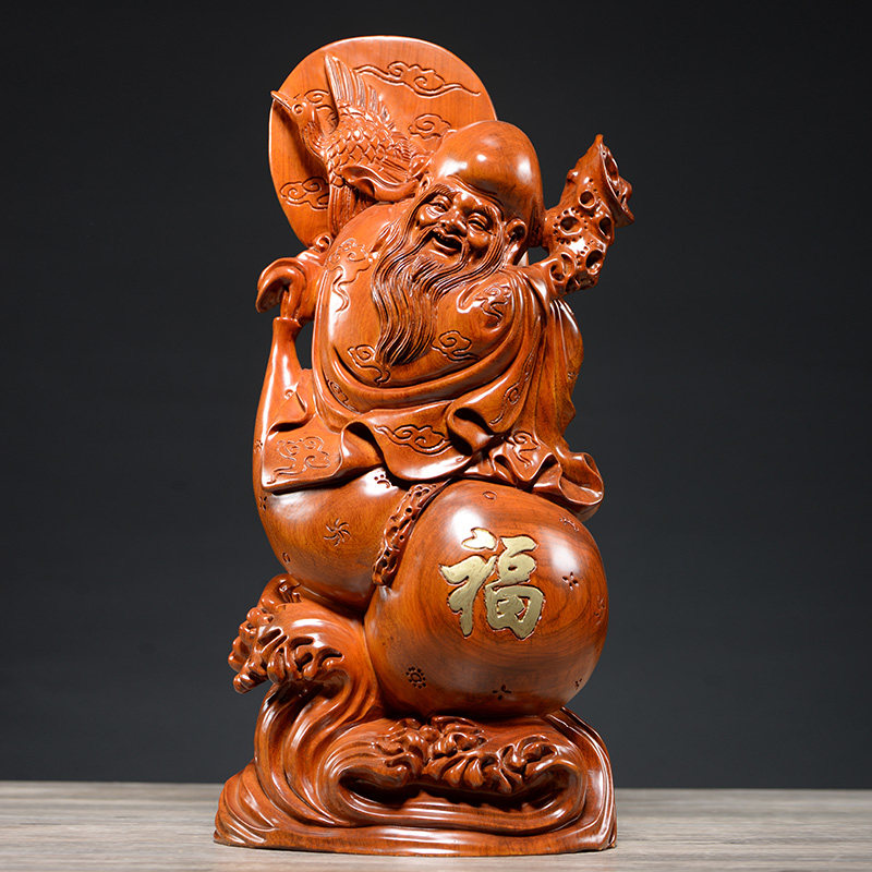 葫芦摆件寿星公礼品黄花梨木雕