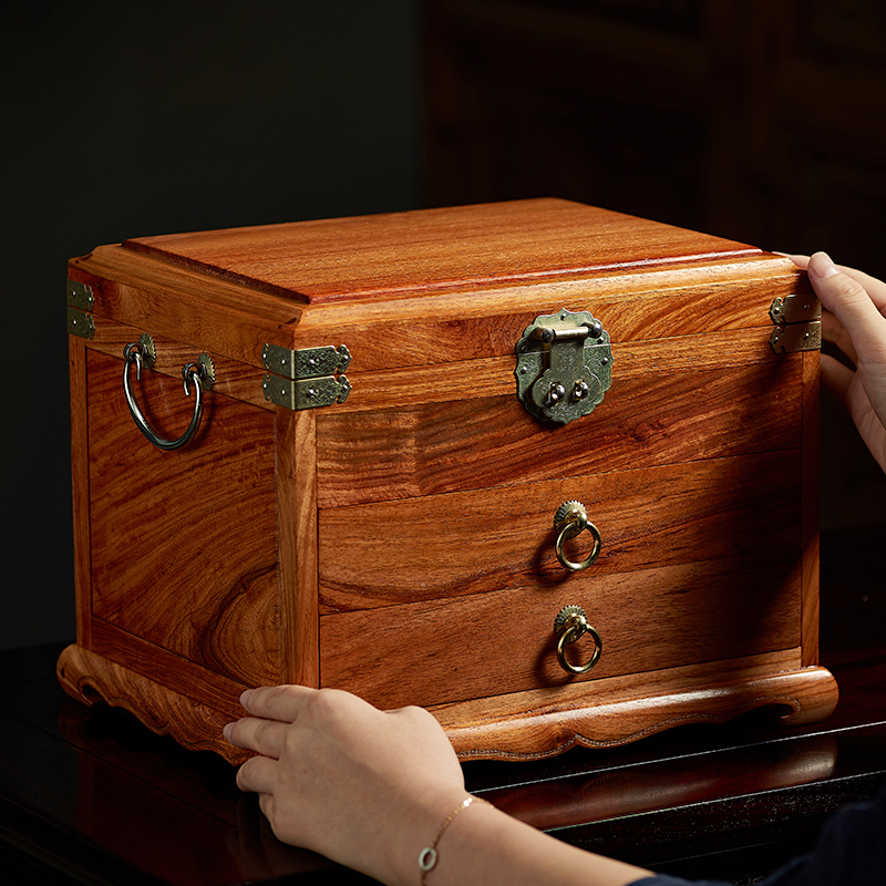 康御红缅甸花梨首饰盒天作之合