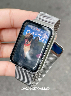 适用小米手环8/9Pro表带金属磁吸米兰尼斯红米手表watch5表带男女