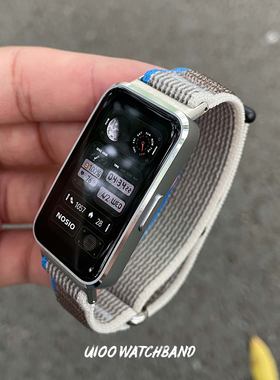 适用华为手环8/9/10野径帆布尼龙运动表带百搭运动男女